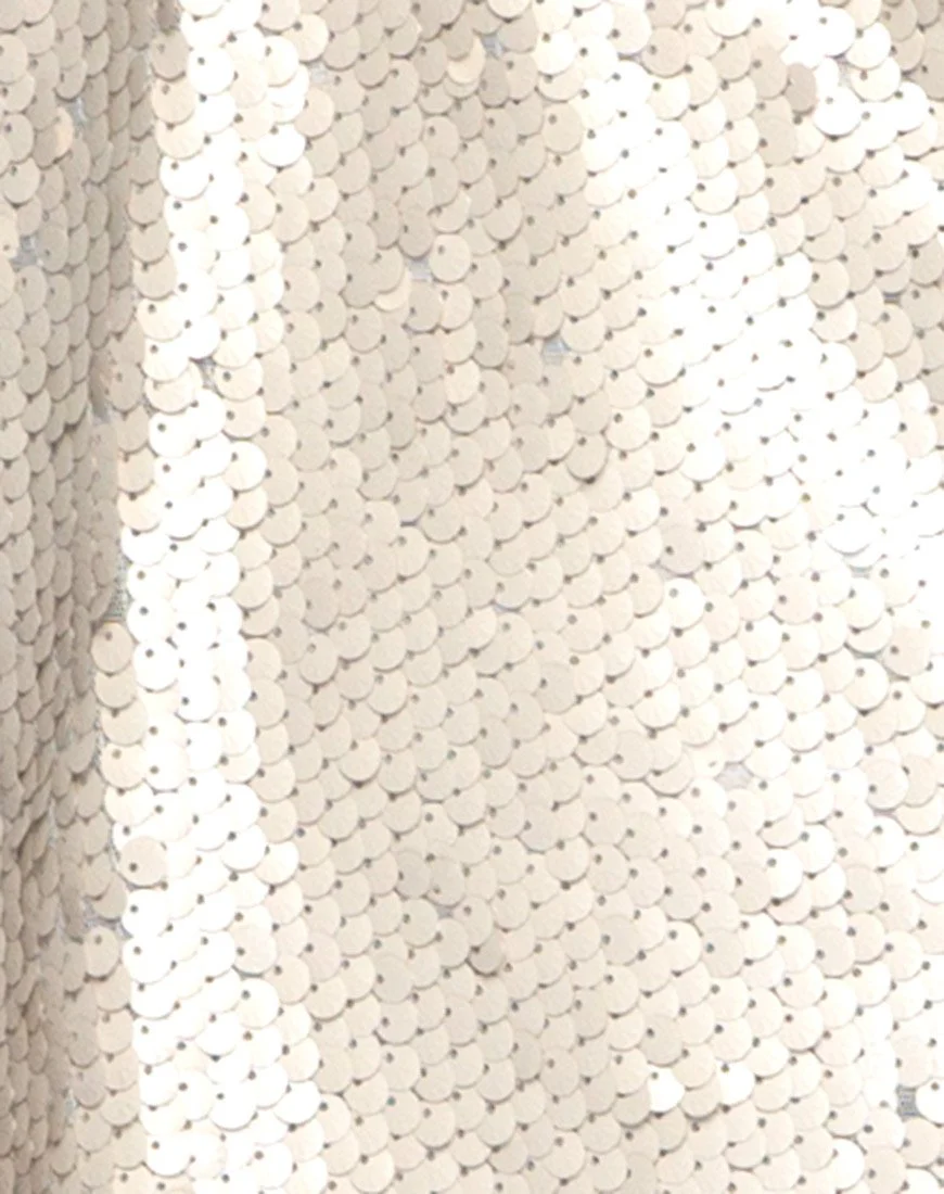 Finn Slip Dress aus Muschelpailletten Nude - Image 5