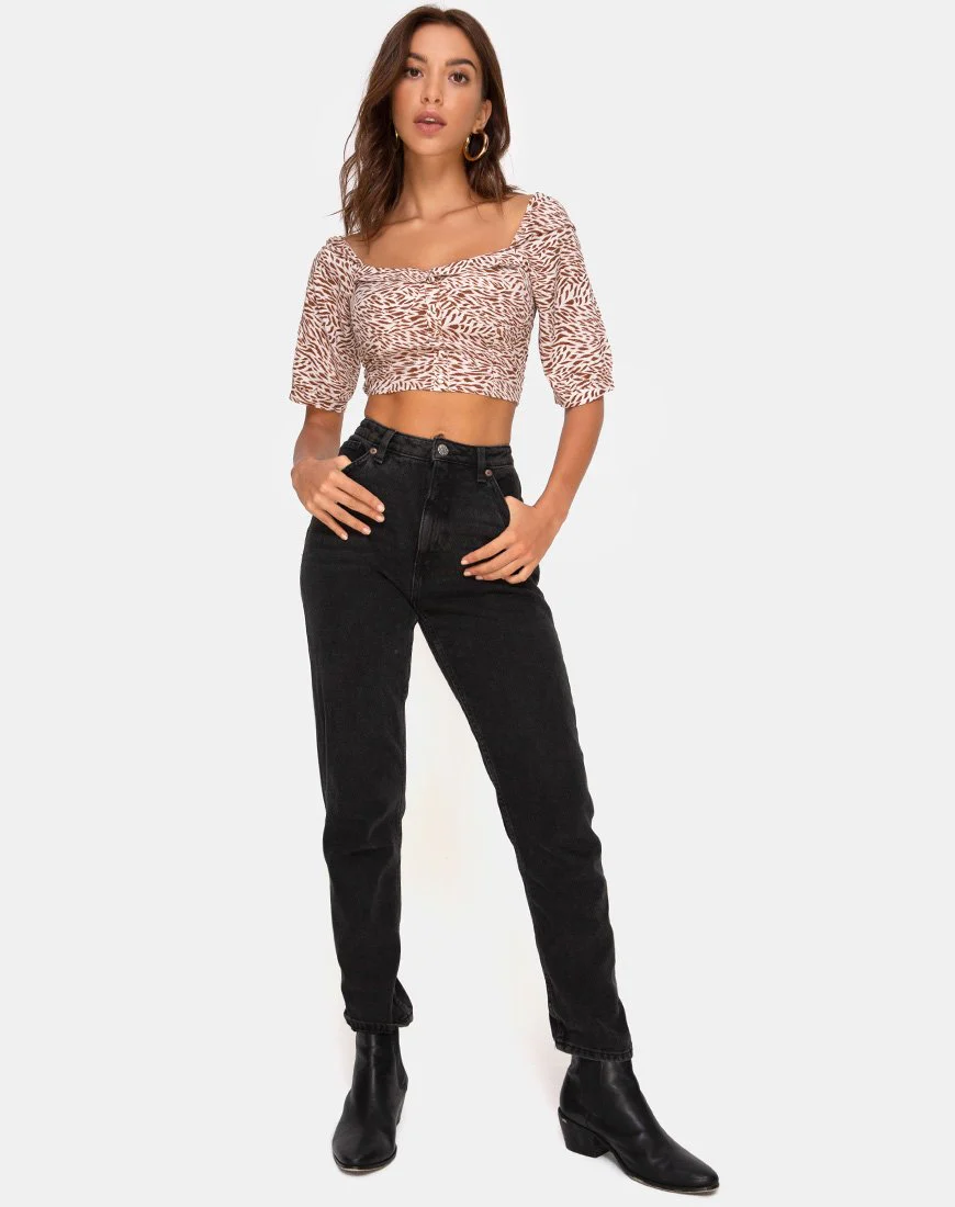 Flory Crop Top in Safari Taupe von Motel - Image 3