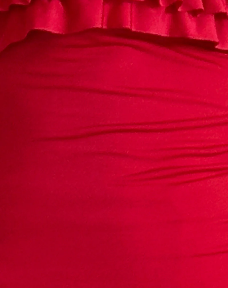Fortuna Rüschen-Bandeau-Top in glitzerndem Rot - Image 6