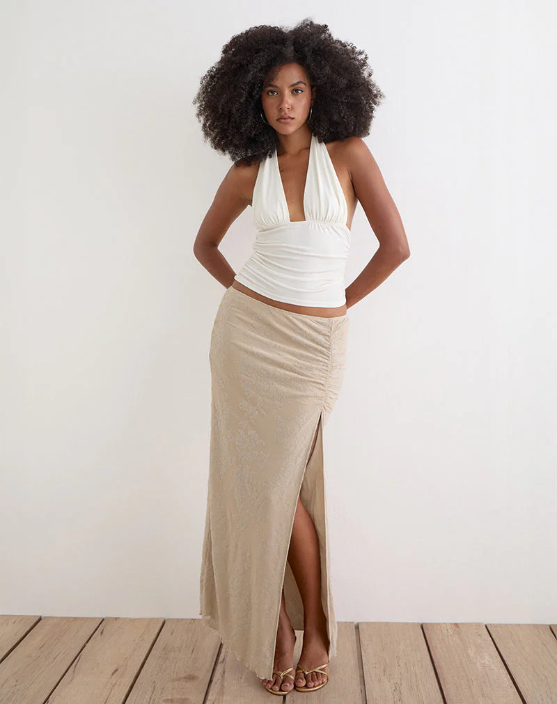 Franda Maxi Skirt in Moss Petal Coconut Milk - Image 3