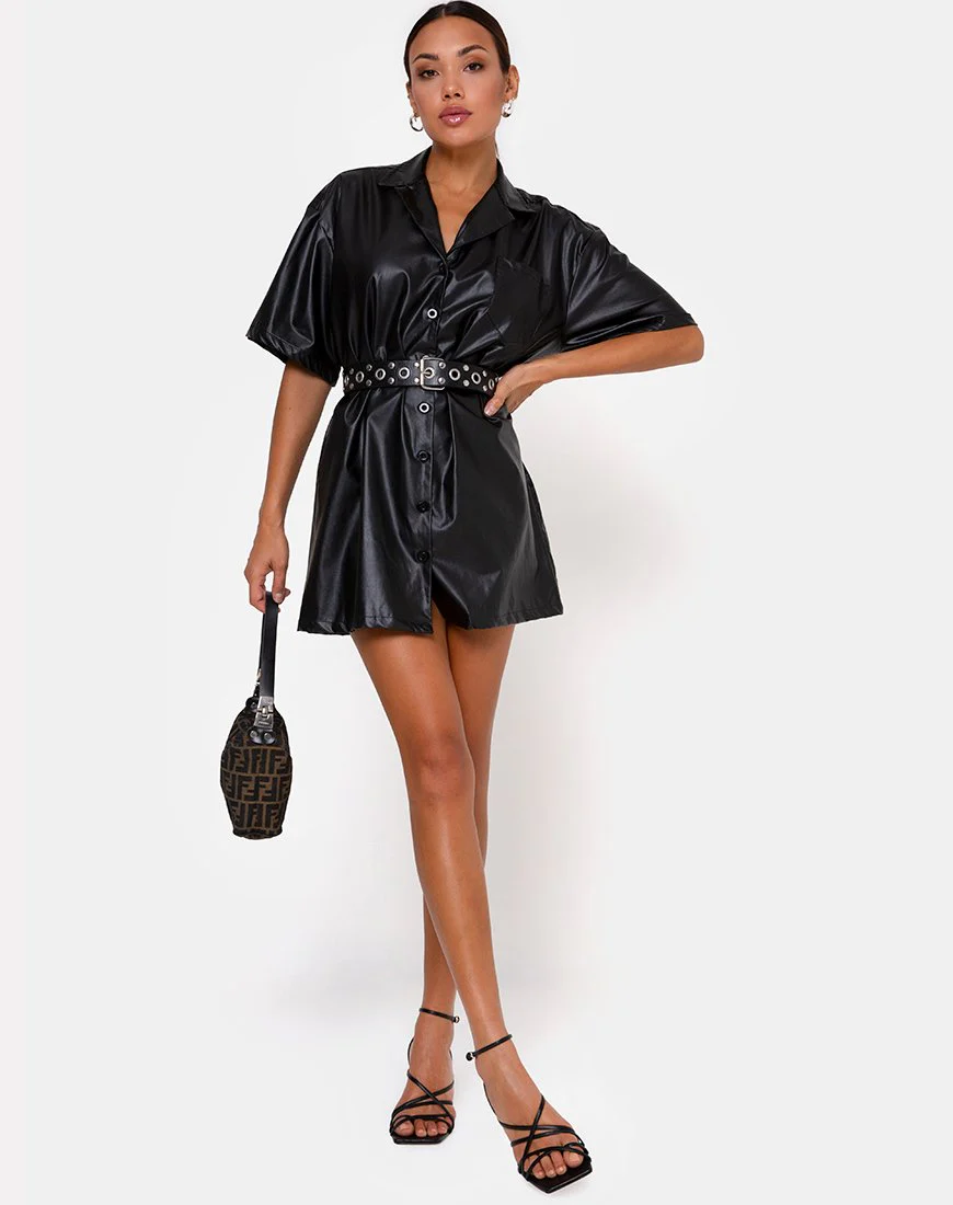 Fresia Minikleid aus PU Schwarz - Image 3
