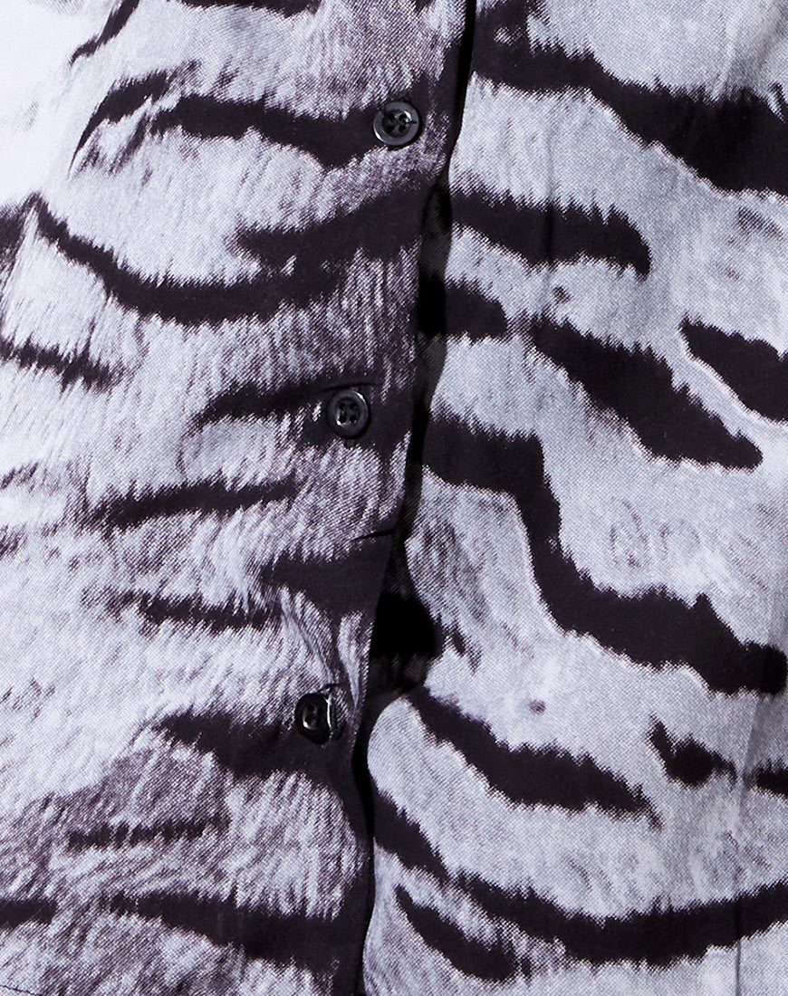 Fresia Hemdblusenkleid in Tiger Full Silver Platzierung - Image 5