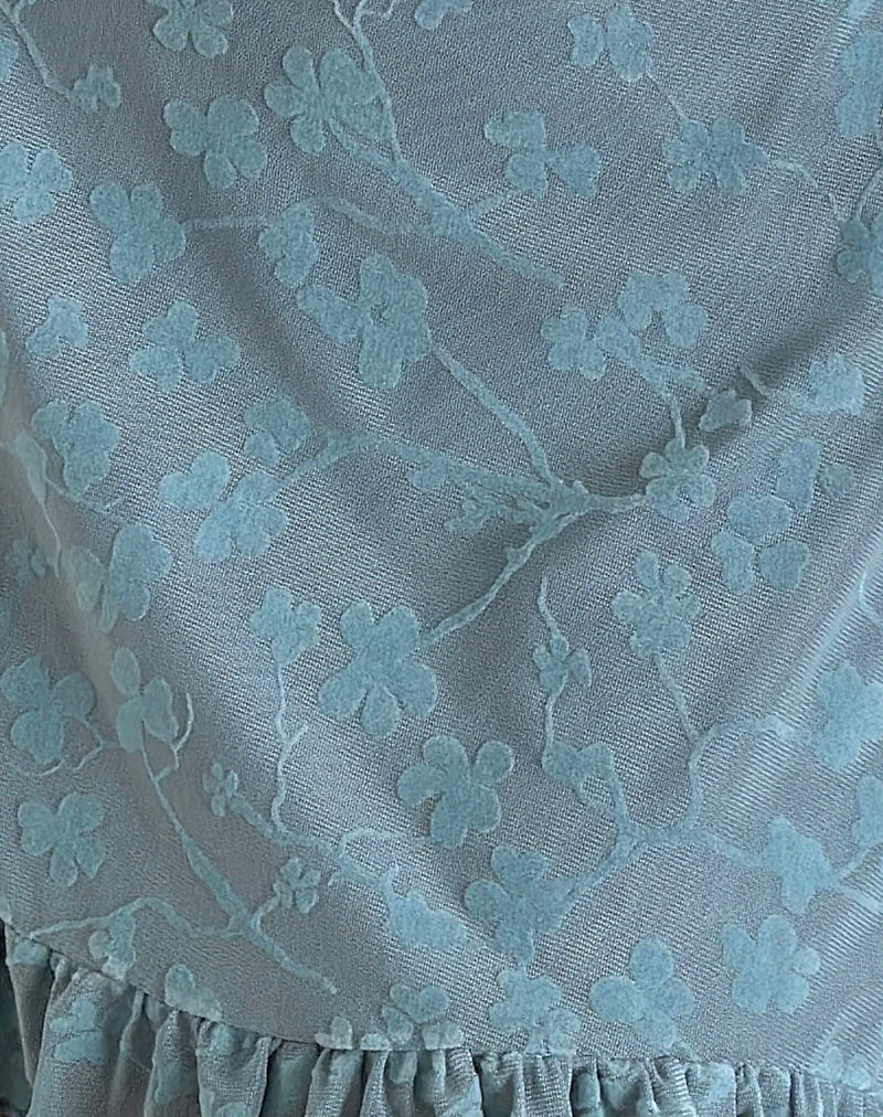 Fritia Minirock in Grunge Floral Blau Grau - Image 6