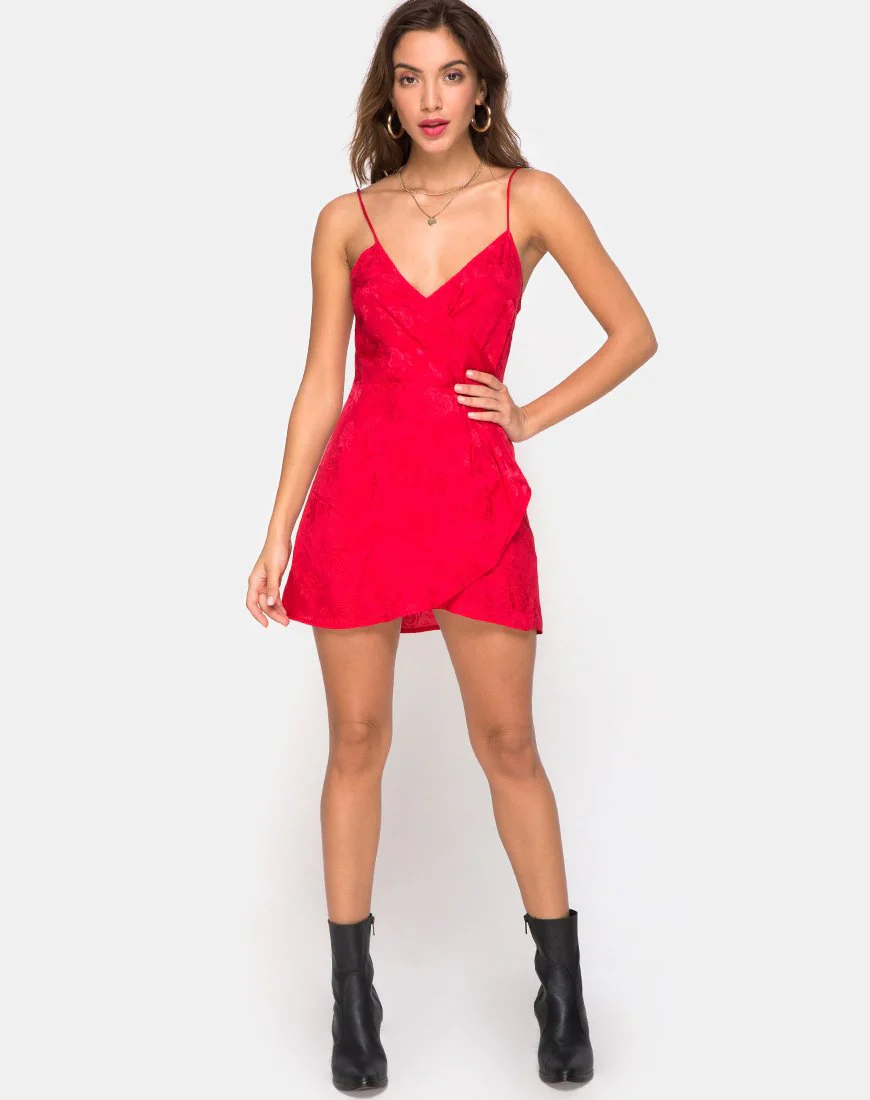 Furia Kleid in Satin Rose Rot - Image 3