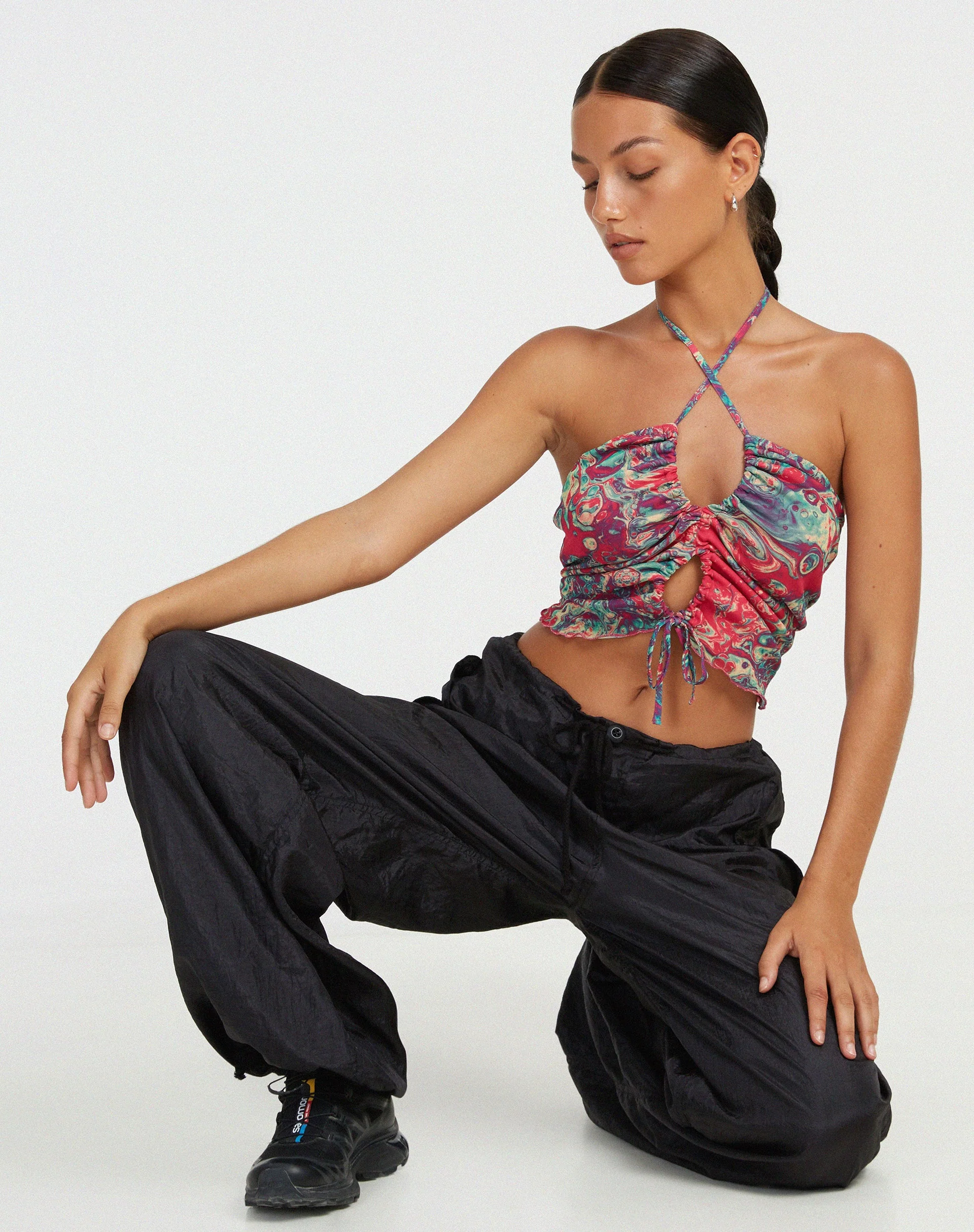 Fusena Cutout-Top mit Festival-Druck - Image 2