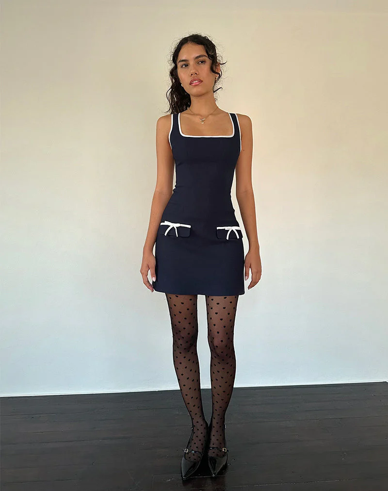 Gabija Tailliertes Minikleid in Marineblau - Image 2