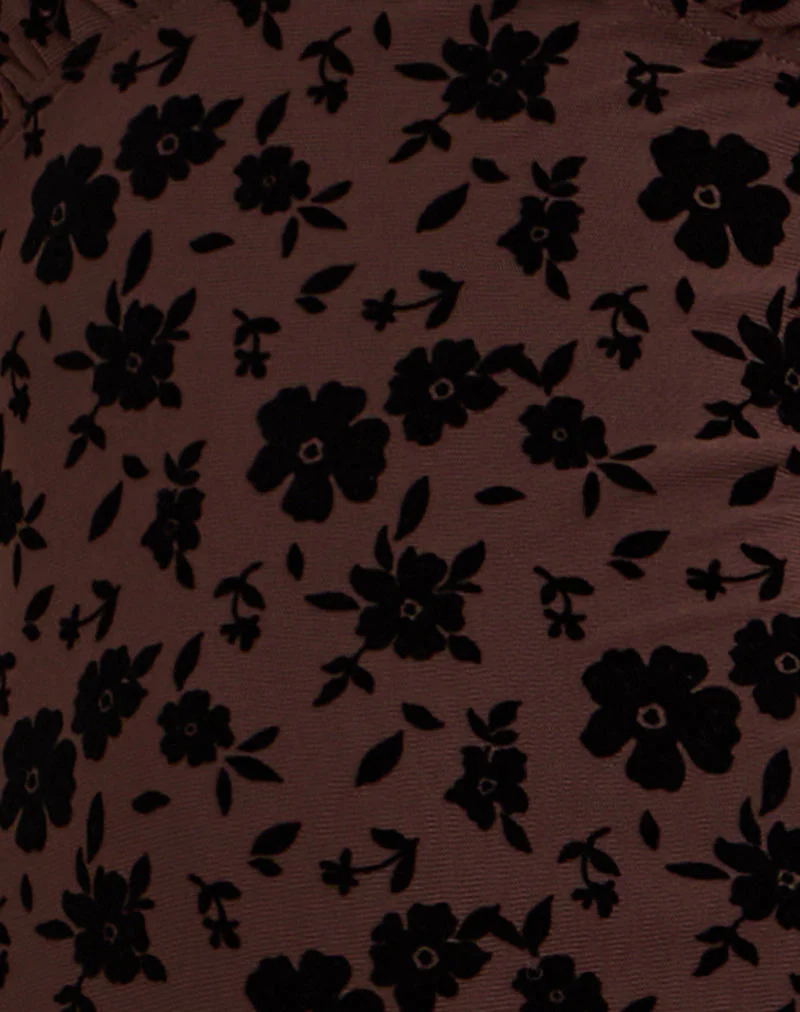 Gabriela Midikleid in Garden Floral Braun - Image 6
