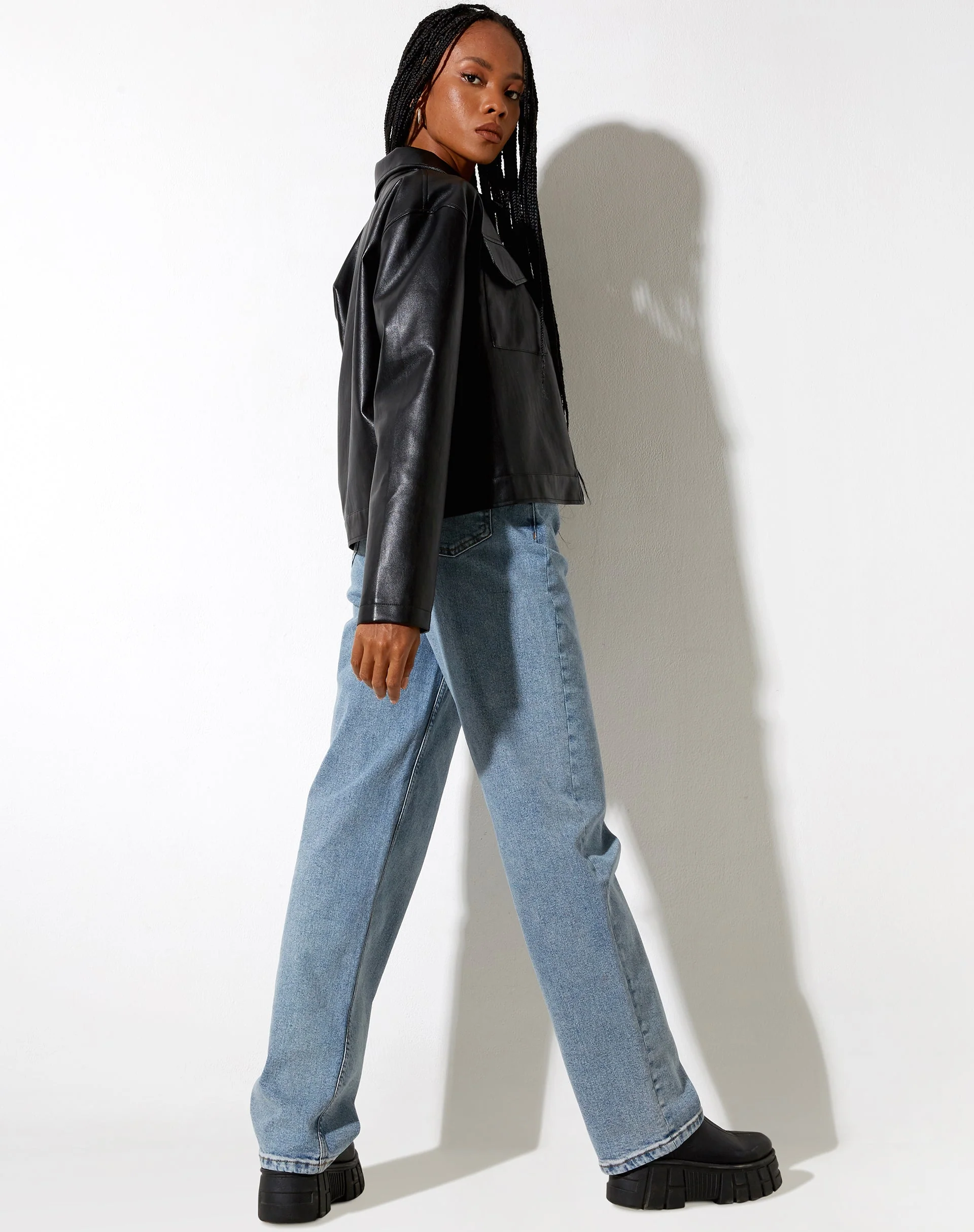 Gadar Jacke in PU Schwarz - Image 6