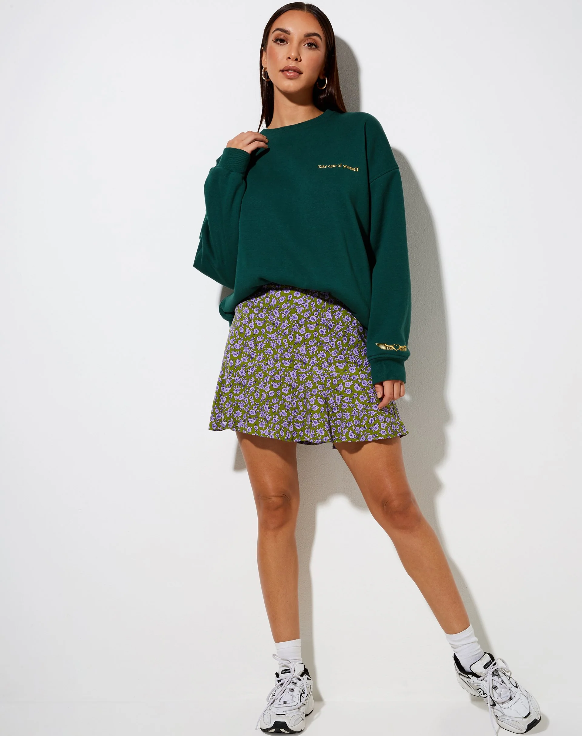 Gaelle Minirock in Herbstblüte Khaki - Image 2