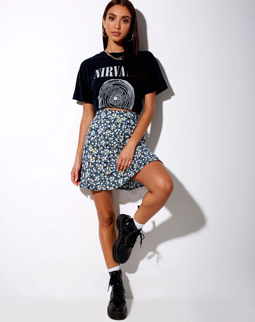 Gaelle Skaterrock in Floral Field Navy - Image 2
