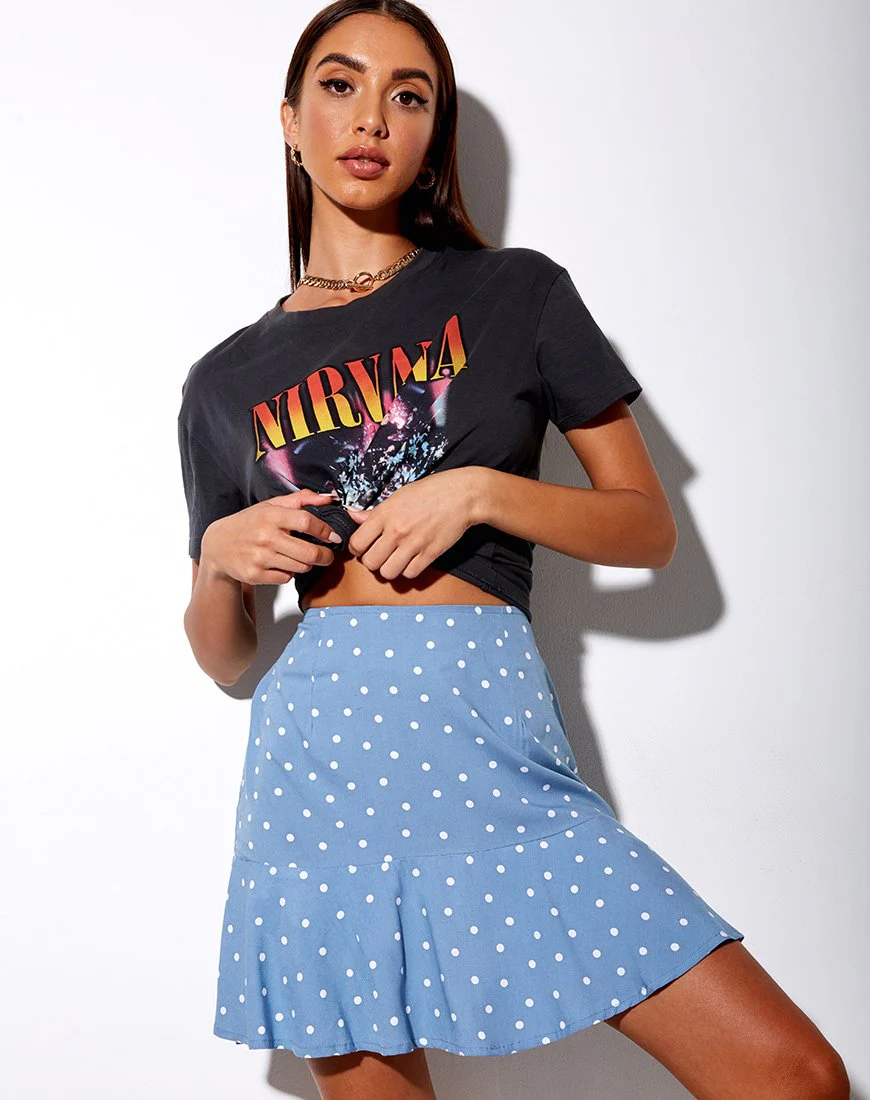 Gaelle A-Linien-Rock in Skater Polka Blau