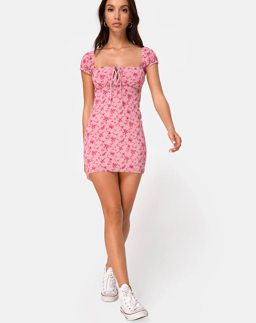 Gaina Kleid in Love Bloom Rosa Flock - Image 4
