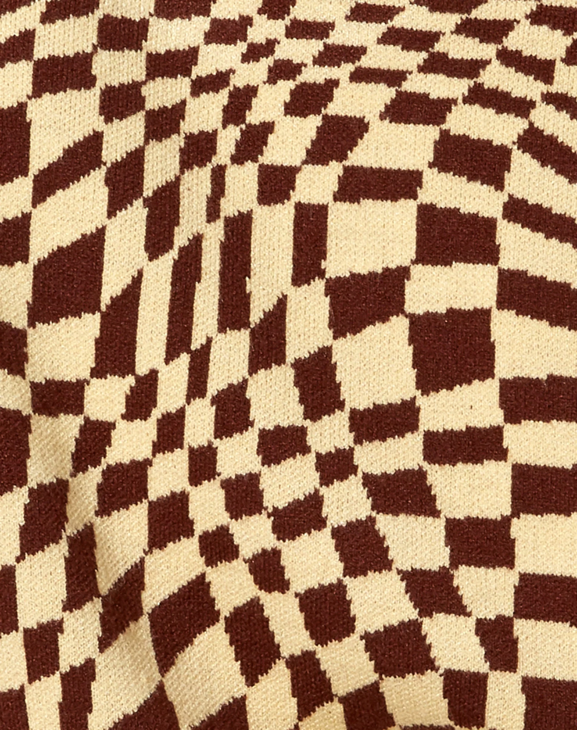 Gaira Vest Top in Knit Square Flag Coffee Quartz - Image 6