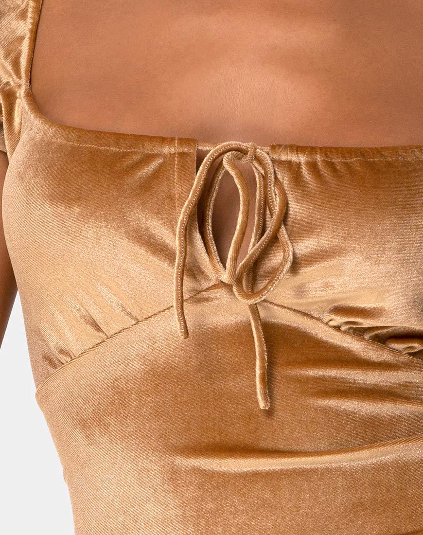 Gala Minikleid aus Samt Gold - Image 5