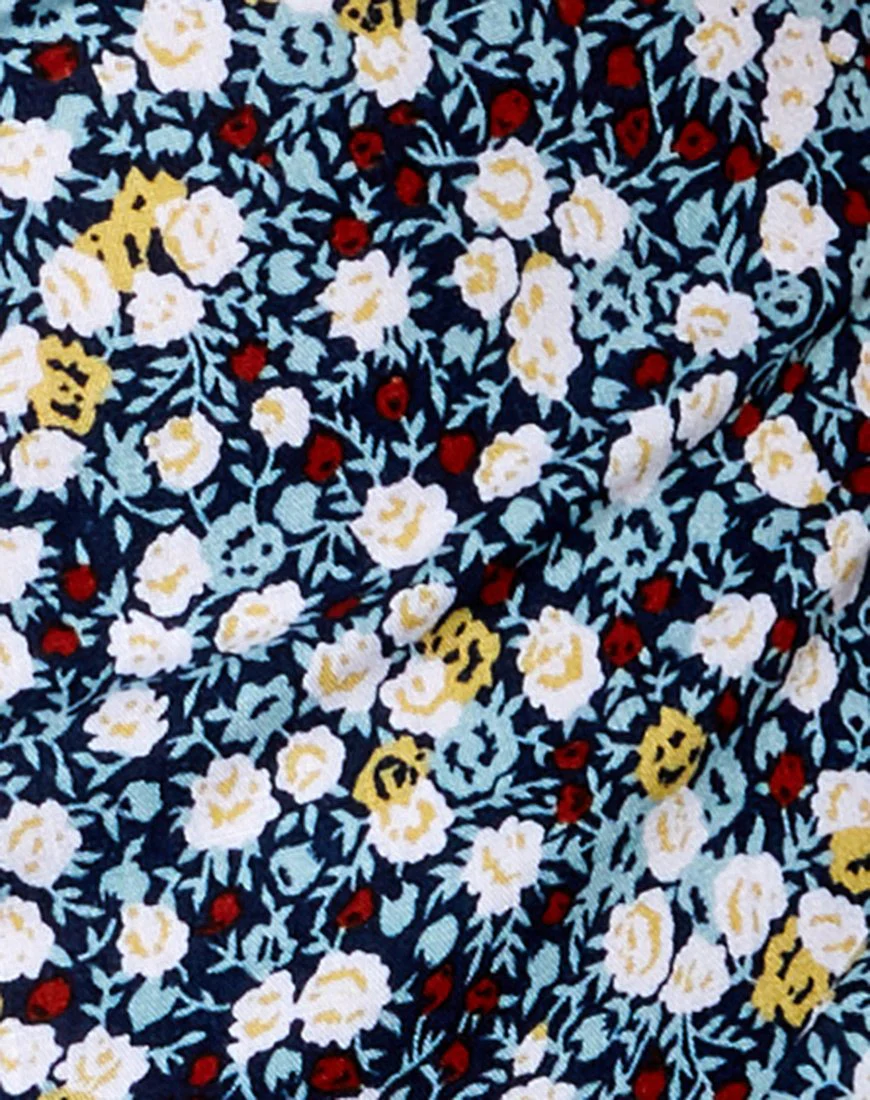 Galaca Minikleid in Floral Field Navy - Image 7