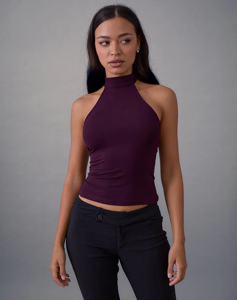 Galile High Neck Top aus Jersey in Feige - Image 3