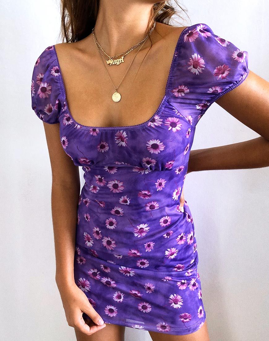 Galot Minikleid in Daisy Daze Lila