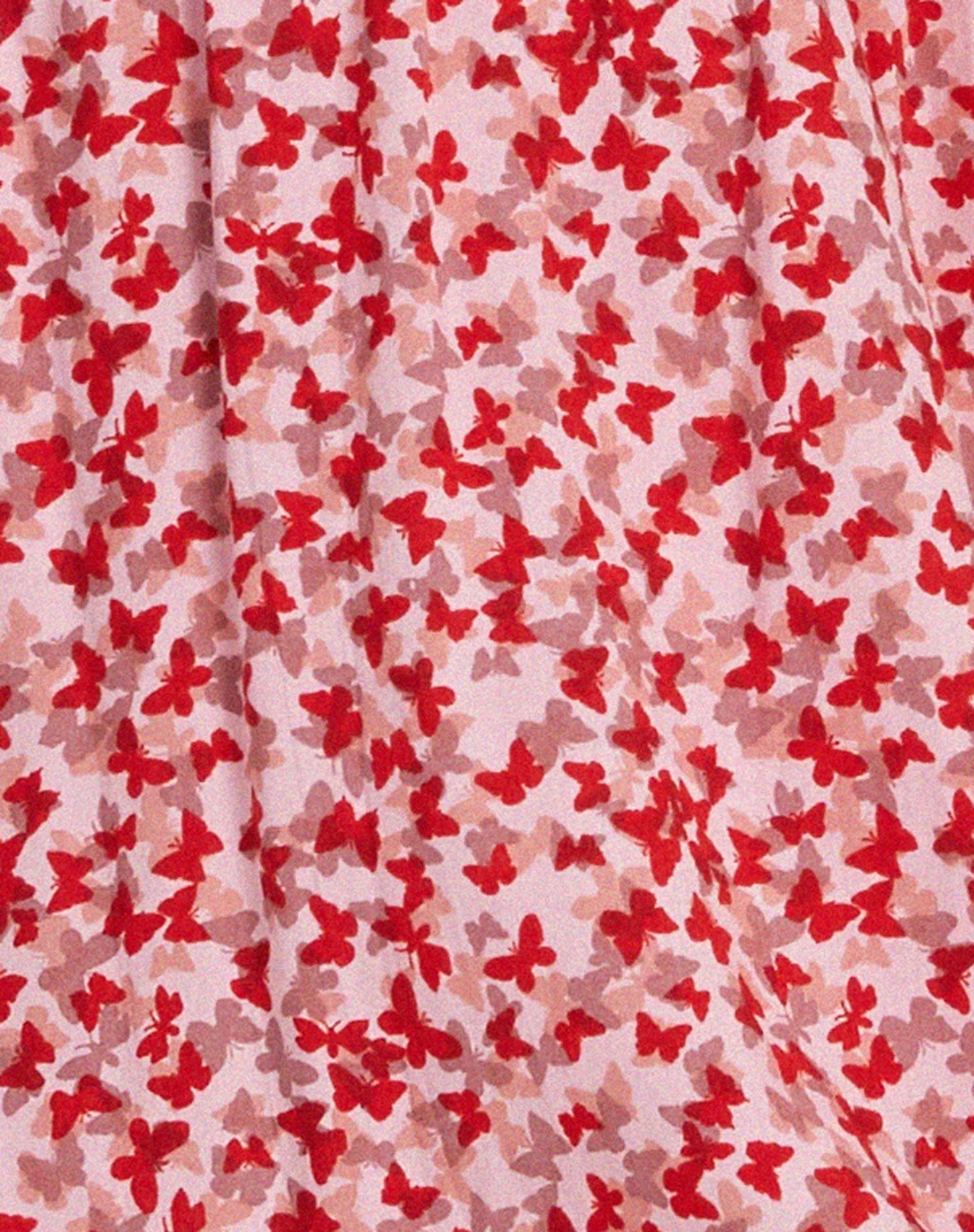 Galova Minikleid in Ditsy Butterfly Pfirsich und Rot - Image 6