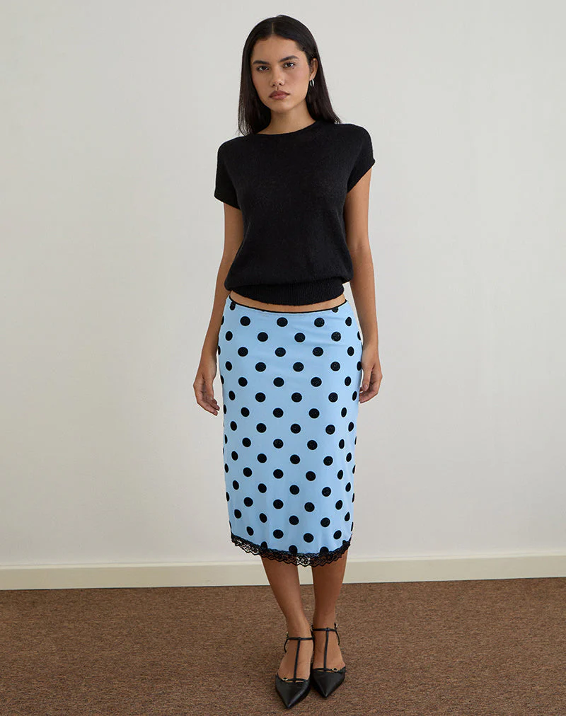 Gamila Midirock in Blau mit Polka Space Schwarz - Image 3