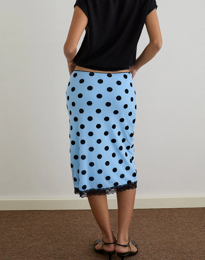 Gamila Midirock in Blau mit Polka Space Schwarz - Image 4