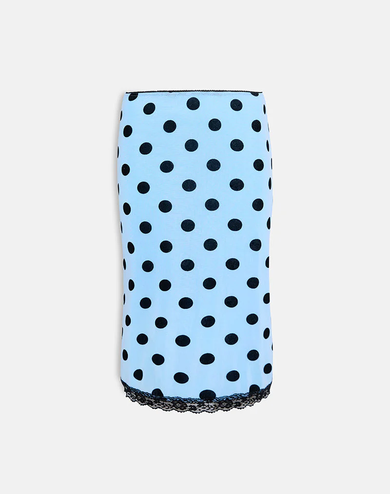 Gamila Midirock in Blau mit Polka Space Schwarz - Image 5