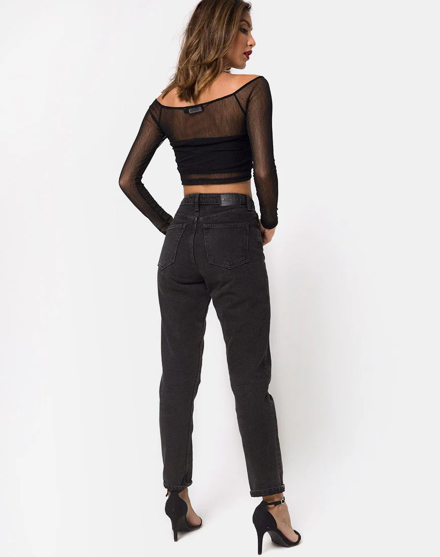 Ganida Crop Top in Schwarz - Image 4