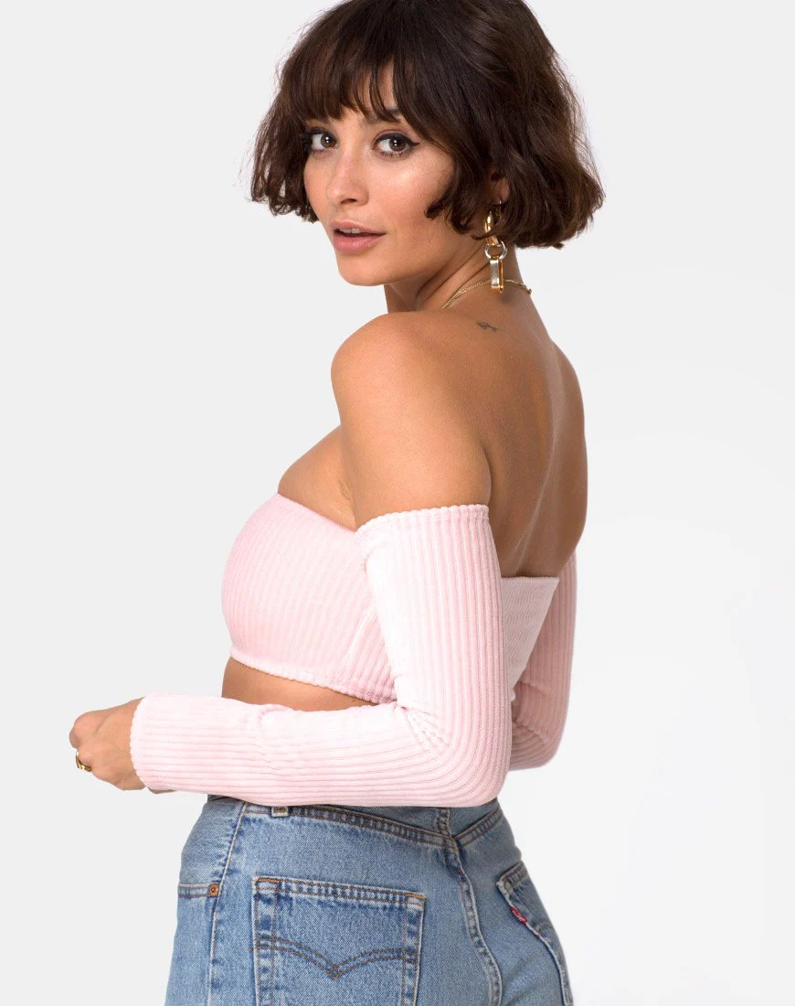 Ganis Langarm-Crop-Top aus flauschigem Candy-Strick - Image 2