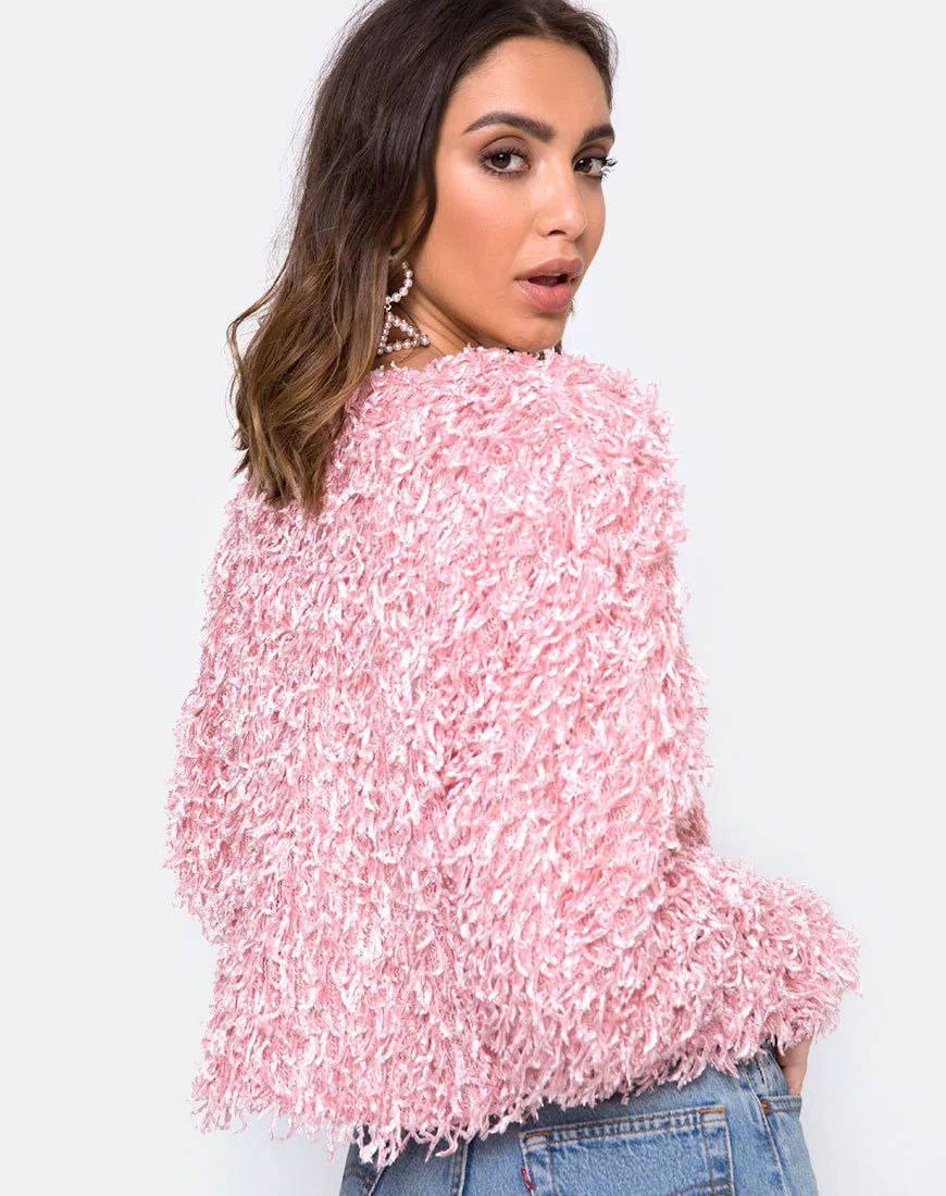 Gasta Cardi aus Zottelstrick zuckerrosa - Image 2