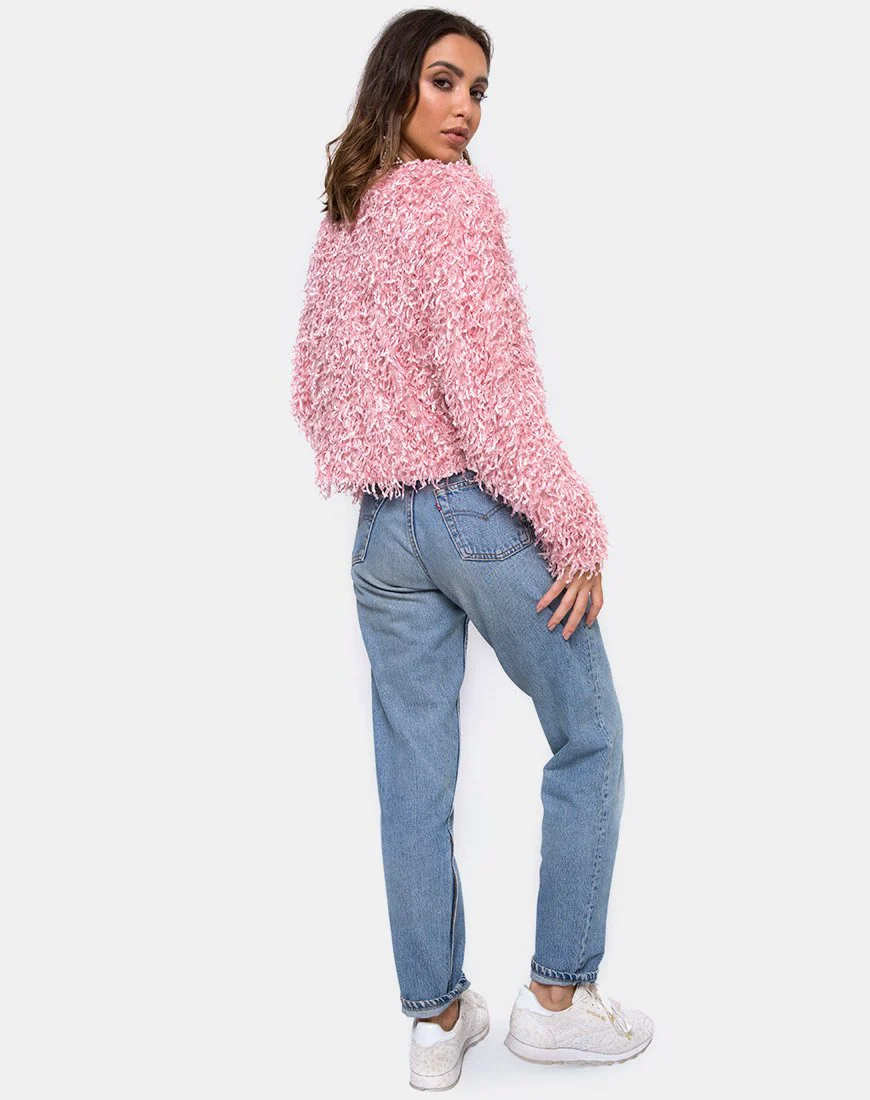 Gasta Cardi aus Zottelstrick zuckerrosa - Image 4