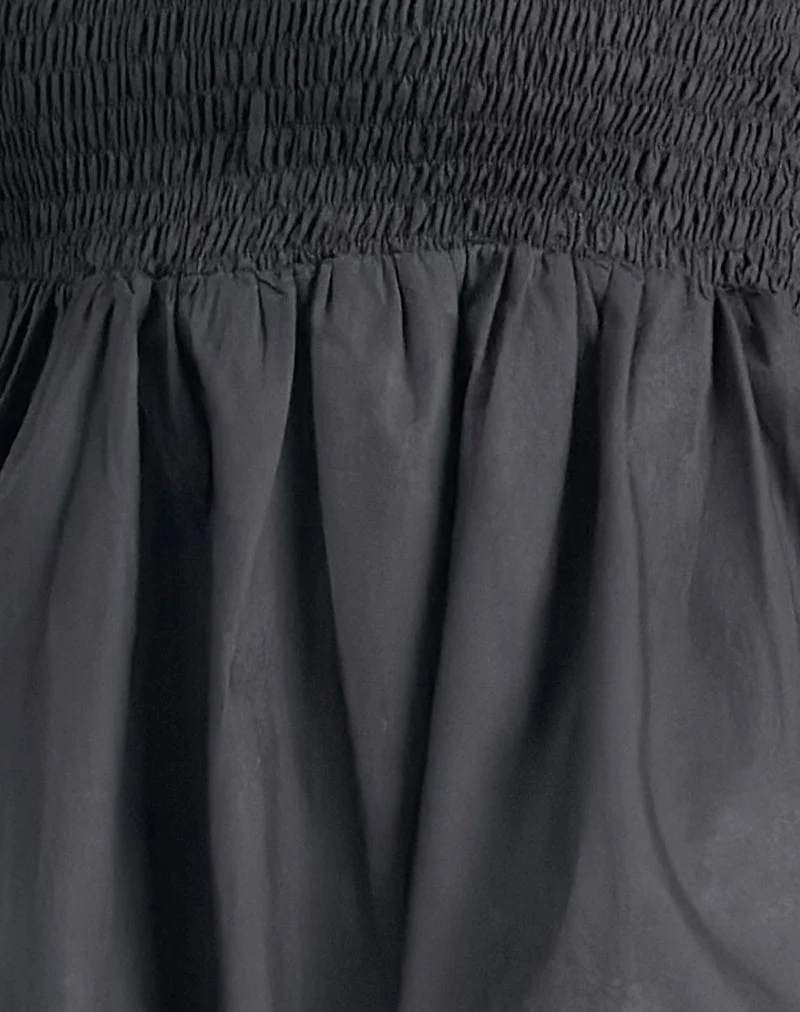 Gaux Puffball gerafftes Bandeau-Top in Schwarz - Image 6