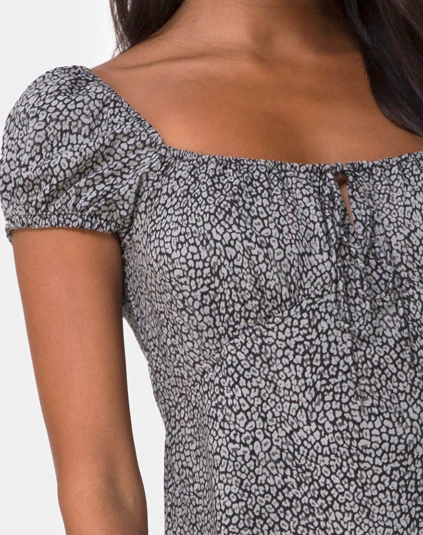 Gaval Kleid in Ditsy Leopard Grau - Image 5
