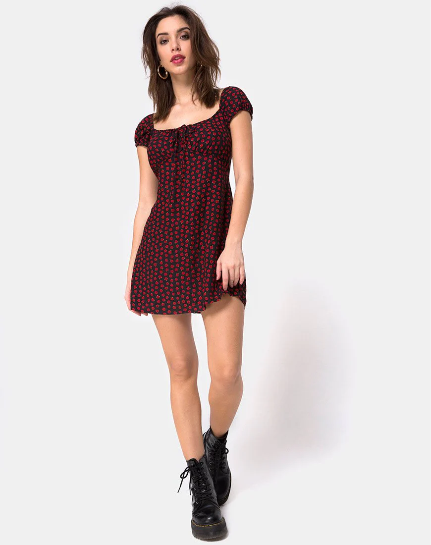 Gaval Minikleid in Dotty Rose Schwarz - Image 5