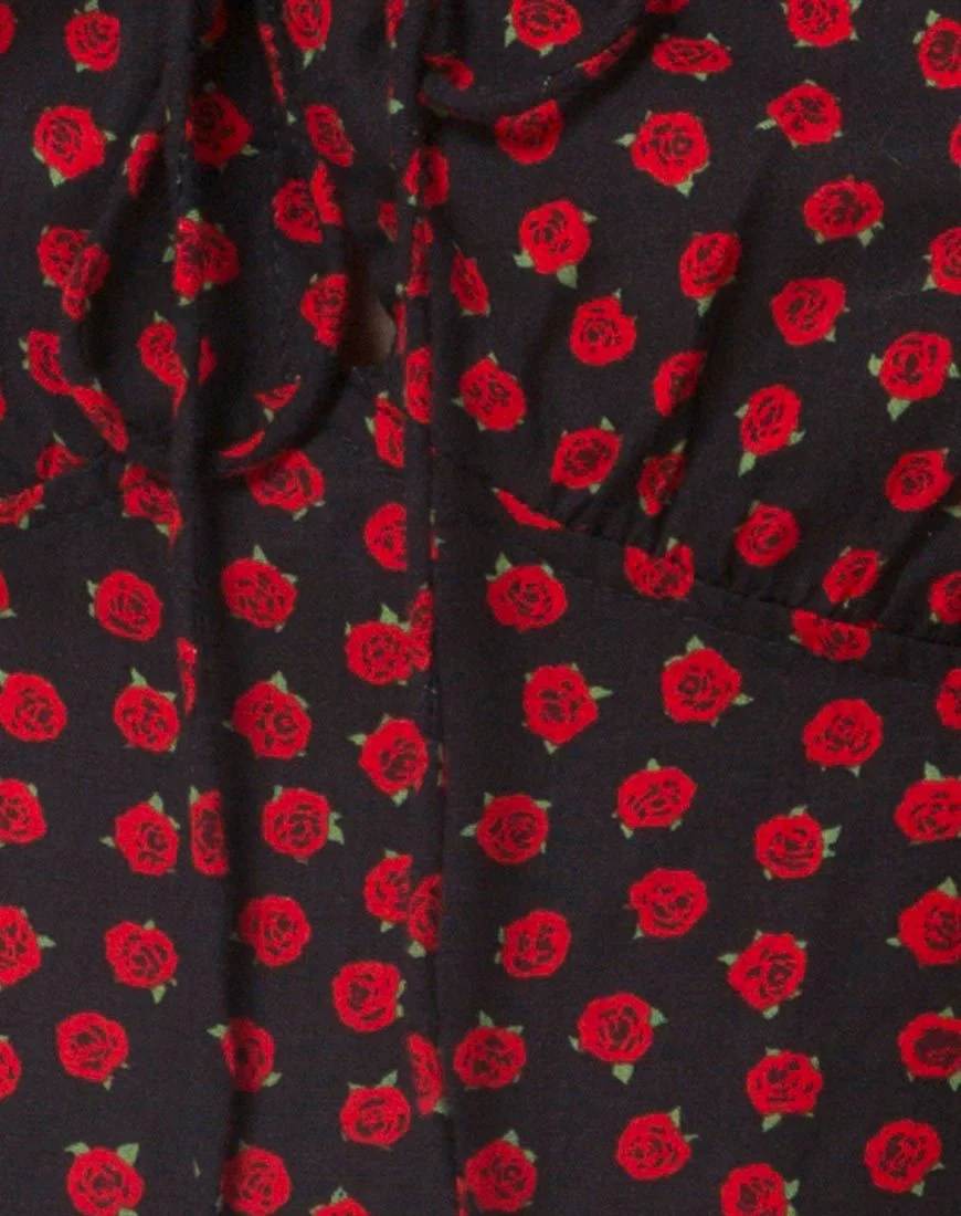 Gaval Minikleid in Dotty Rose Schwarz - Image 7