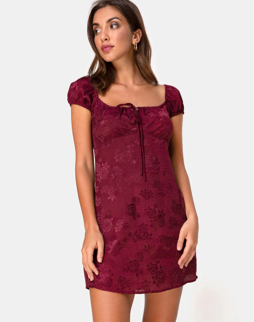 Gaval Minikleid aus Satin Rose Burgundy