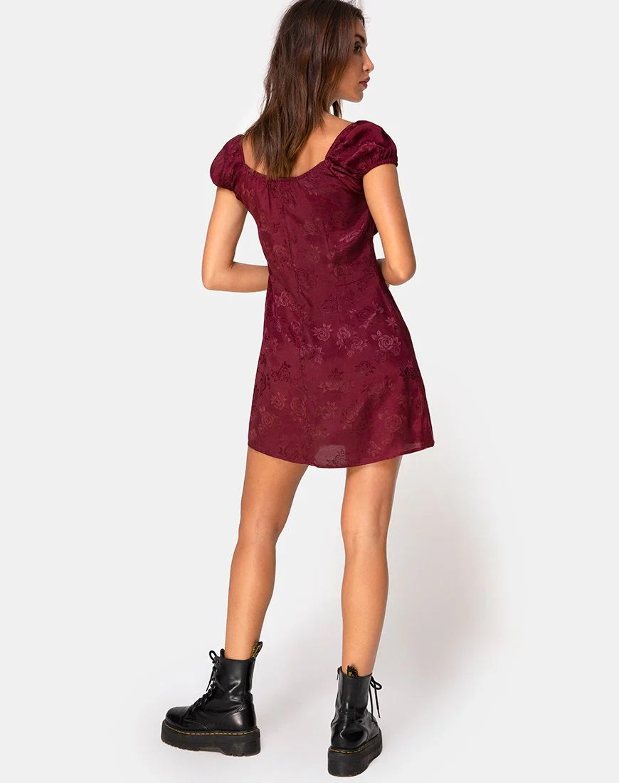 Gaval Minikleid aus Satin Rose Burgundy - Image 5