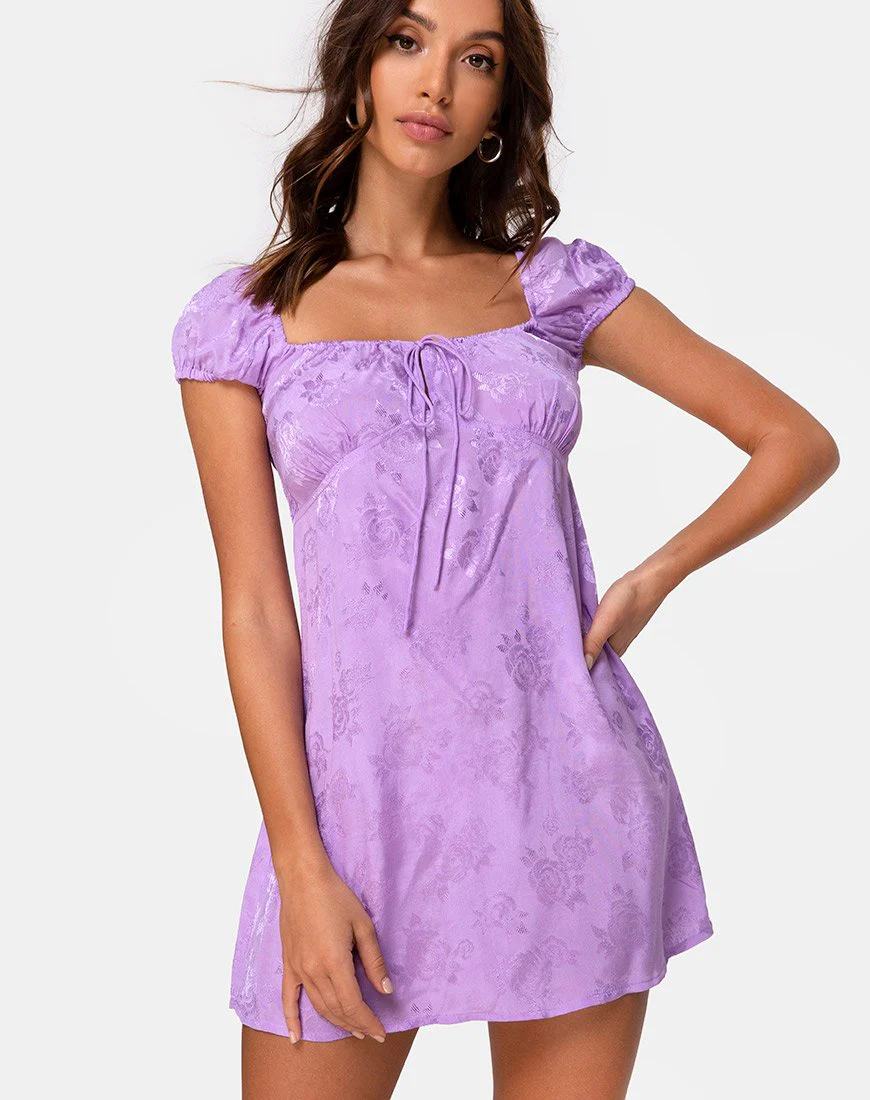 Gaval Minikleid aus Satin Rose Flieder - Image 3