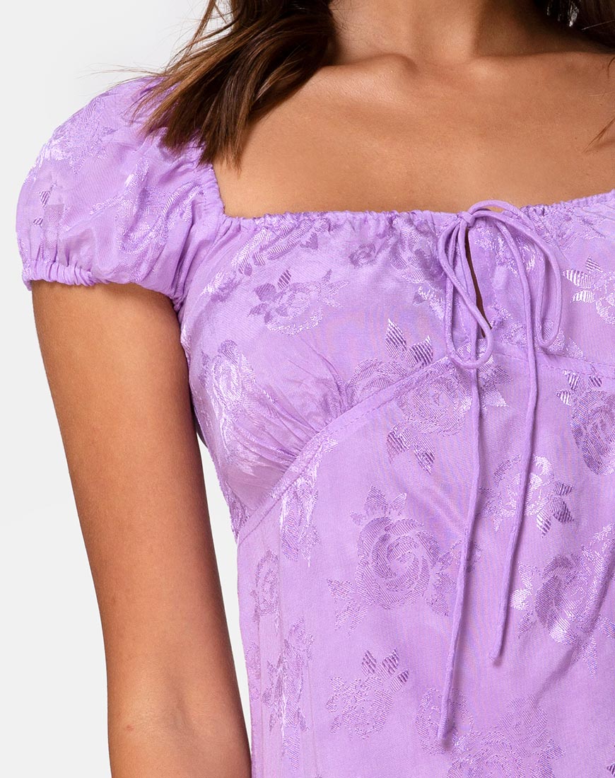 Gaval Minikleid aus Satin Rose Flieder - Image 7