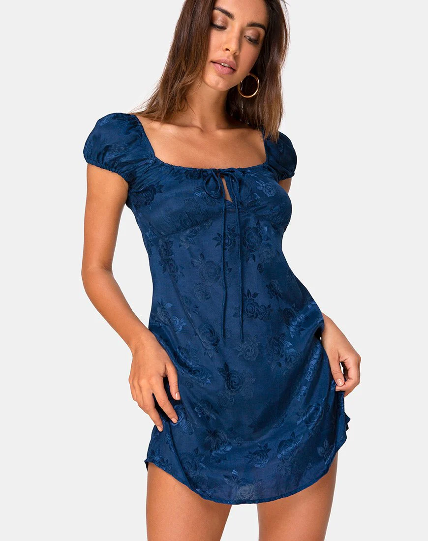 Gaval Minikleid aus Satin Rose Midnight