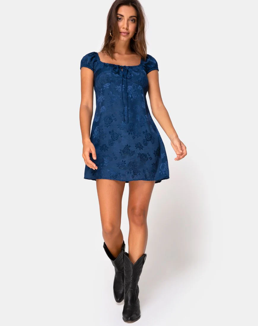 Gaval Minikleid aus Satin Rose Midnight - Image 3