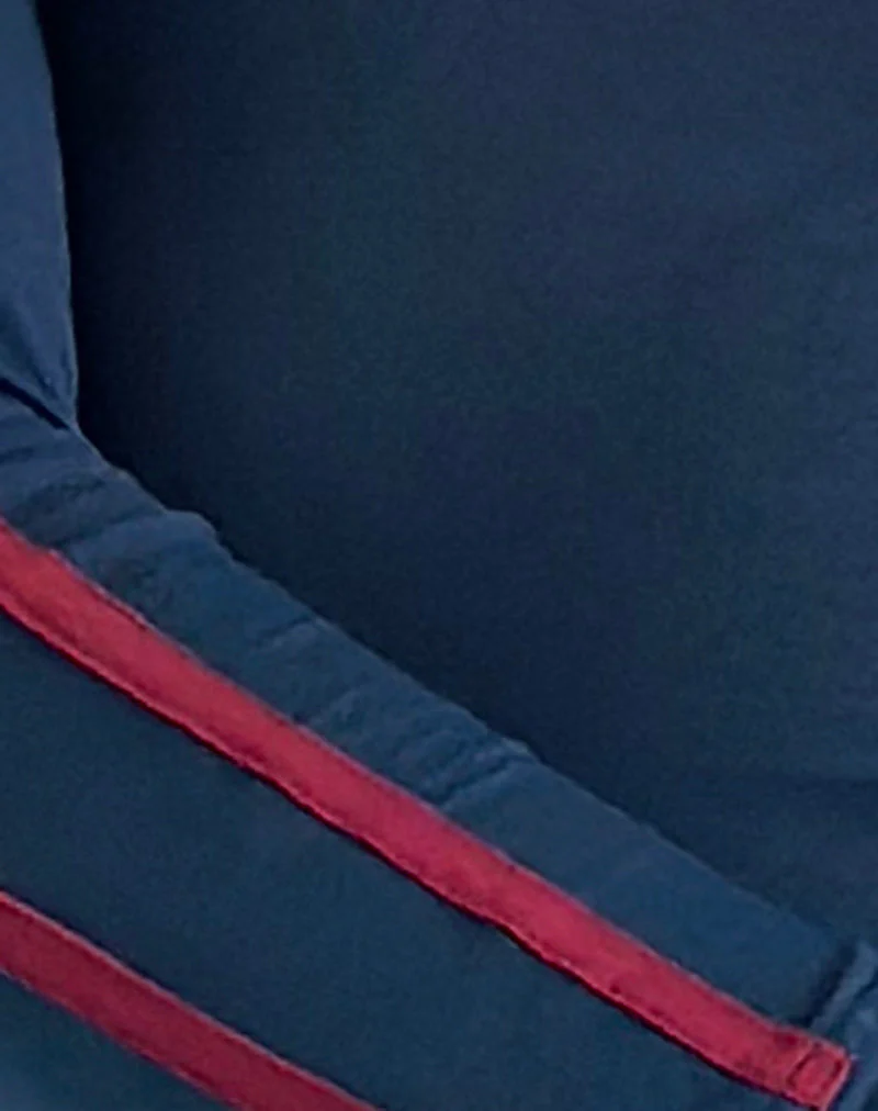 Gavya Bardot Langarm-Top in Navy mit roten Adrenalinstreifen - Image 5