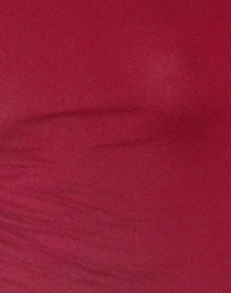 Gavya Langarm Tissue Jersey Bardot Crop Top In Adrenalin rot - Image 6