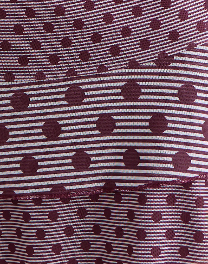 Gayani Rüschenrock in Polka-Streifen Pflaume - Image 7