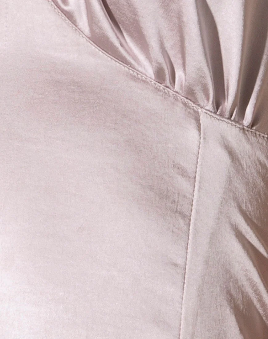 Gelina Minikleid aus Satin Silber Grau - Image 5