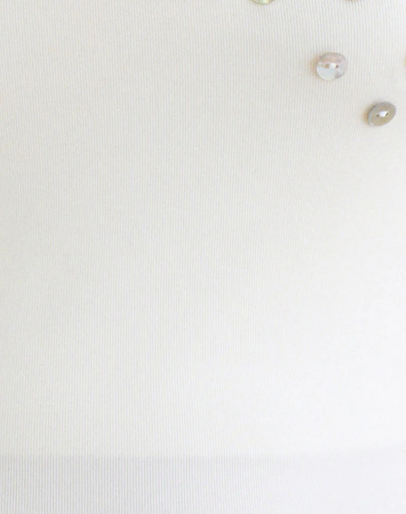 Gelita Vest with Pearl Buttons in White Eco Lyocell - Image 7