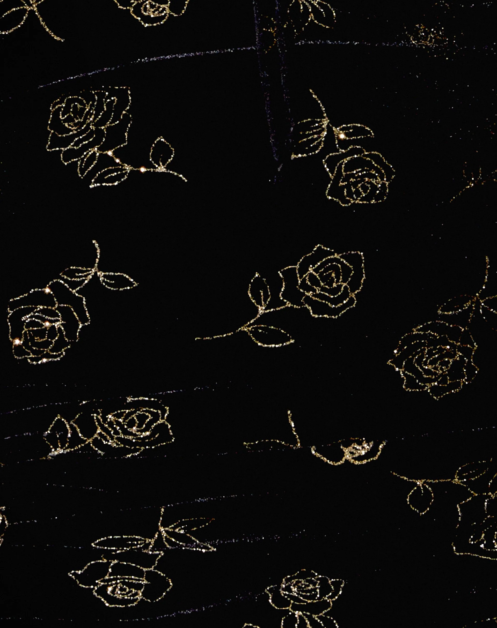 Genata Minikleid in Schwarz und Gold Rose Stempel - Image 5