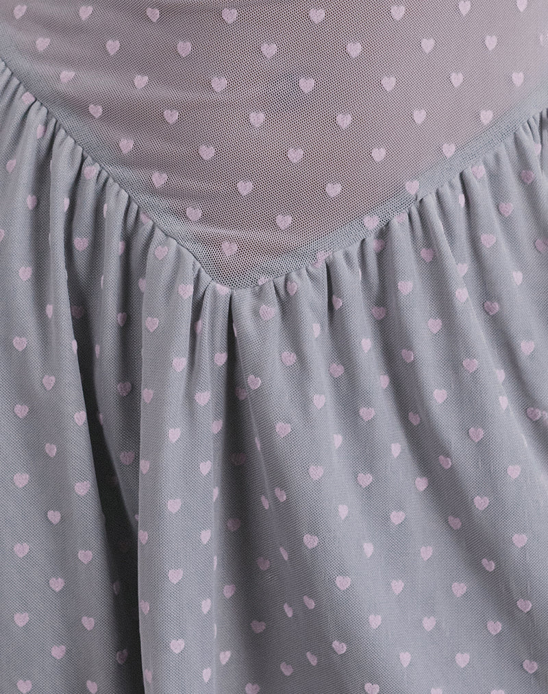 Geni Minikleid in Herzflocke Grau - Image 6
