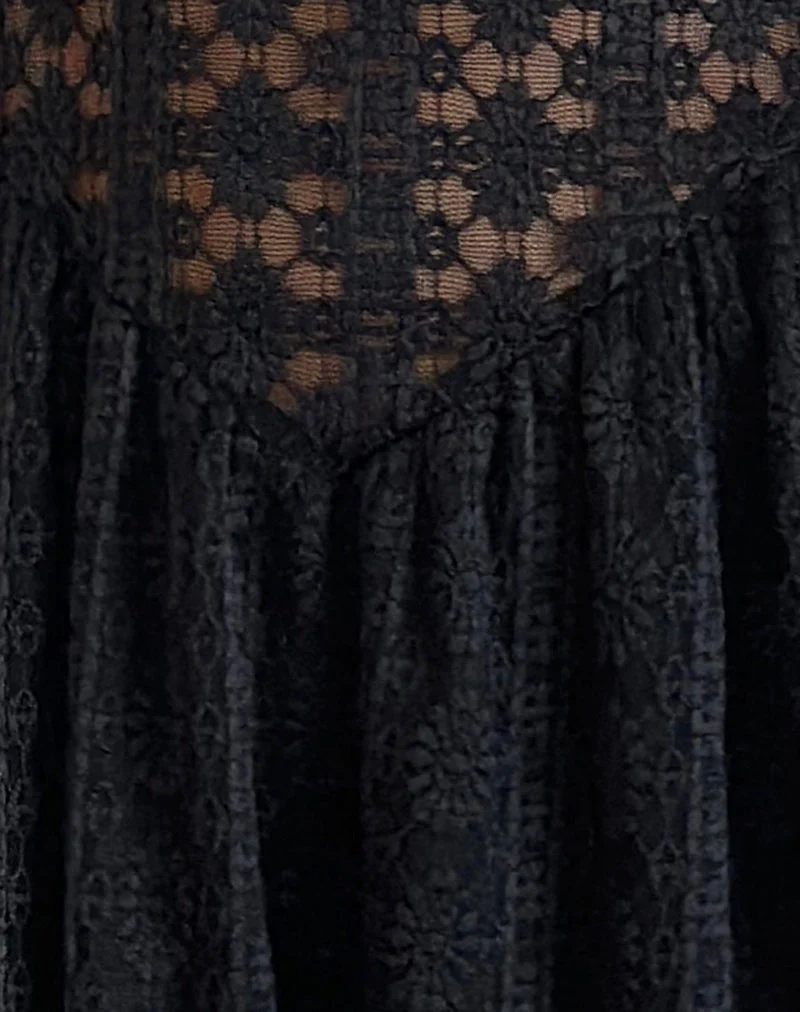 Geni Minikleid aus königlicher Spitze Schwarz - Image 5