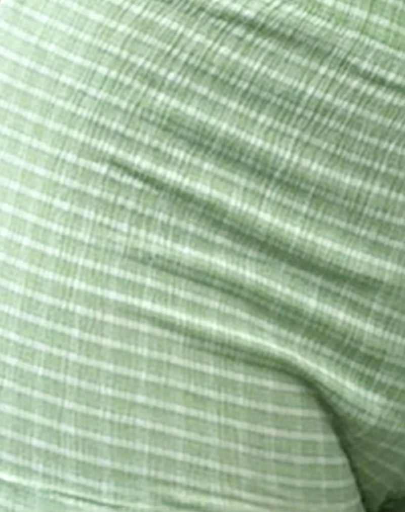 Ghibli Micro Shorts aus Crinkle Check Sage - Image 6