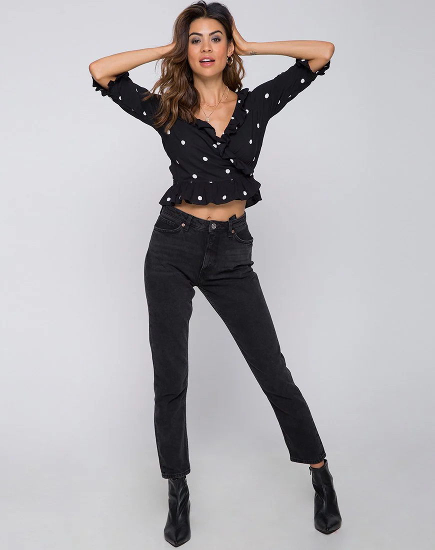 Giam Top in Schwarz und Weiß mit Polkadot - Image 3