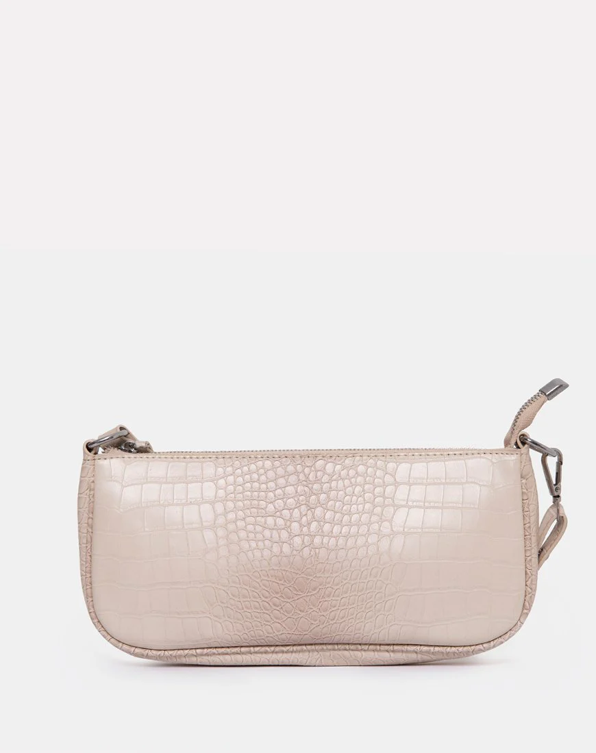 Gigi Umhängetasche in Croc Beige - Image 4